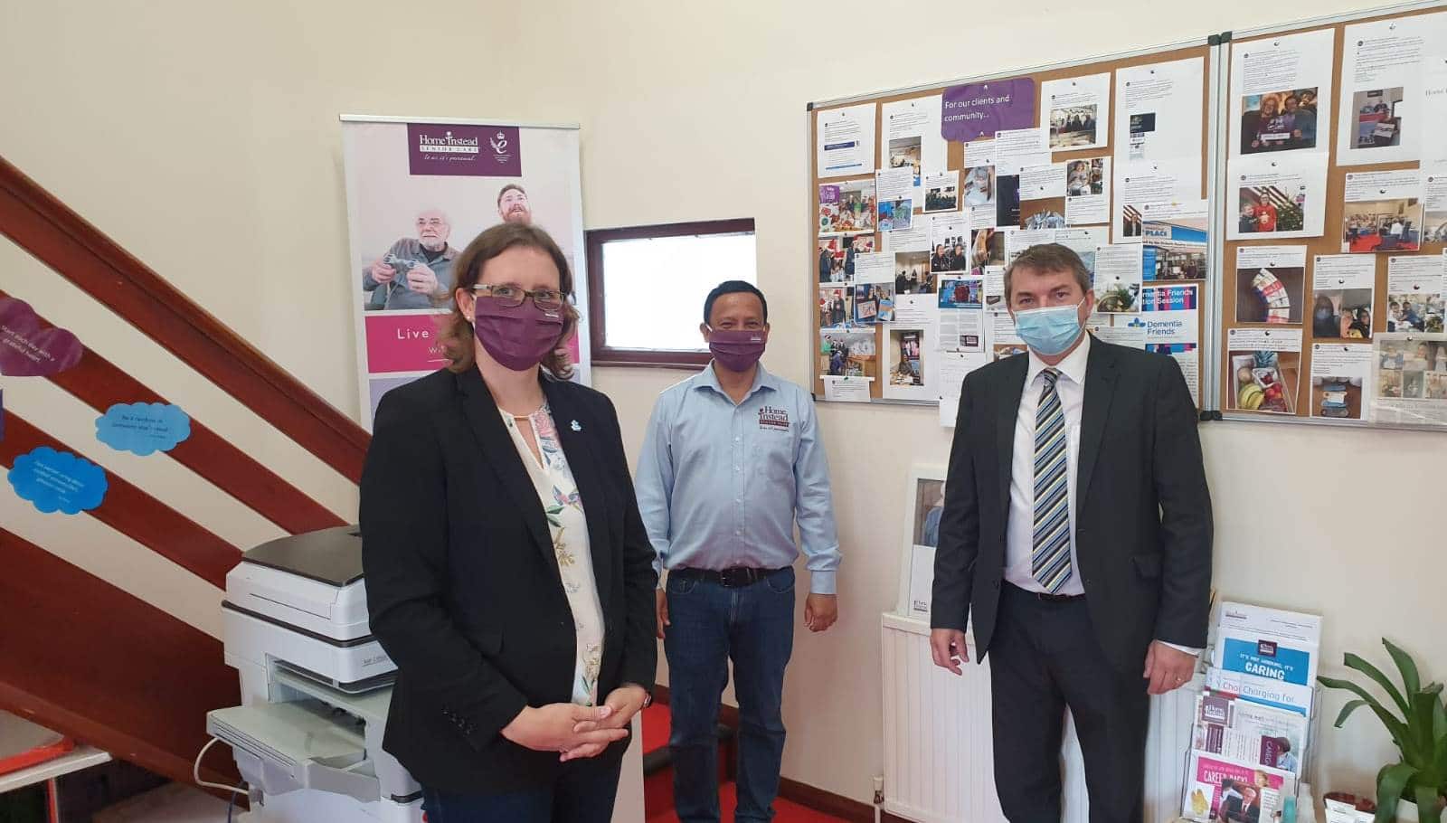 Ram Thapa and Christina Uppenkamp with MP Gareth Johnson