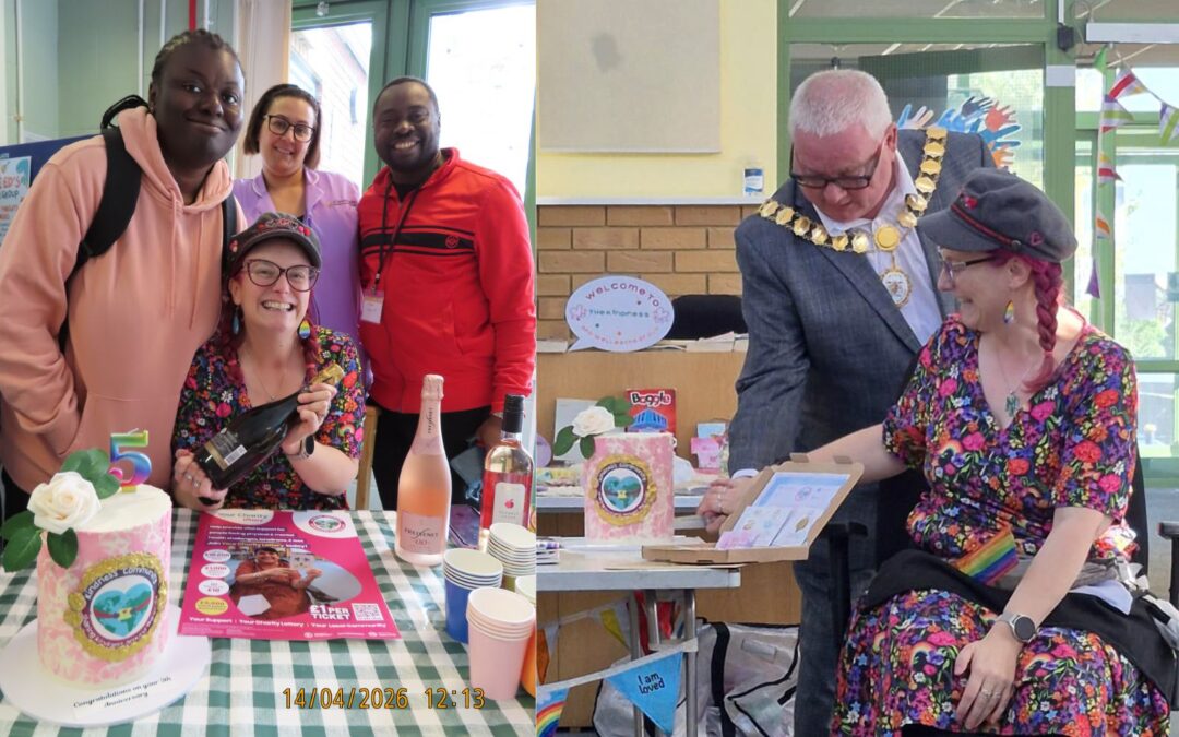 Local community group celebrates 5 years of changing lives and launches new lottery to keep vital support going.